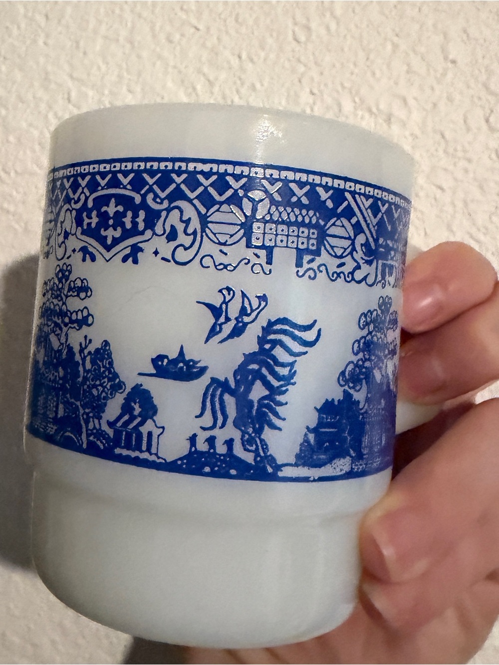 Blue and White Willow Pattern Ceramic Mug